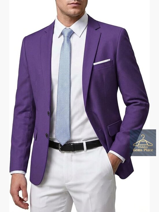 Other - Men's Slim Fit Blazer, Two Button Casual Lightweight Jacket